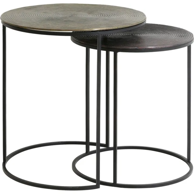 Light & Living Bijzettafel Talca - Koper/Brons - Ø40+Ø49cm - Luxe