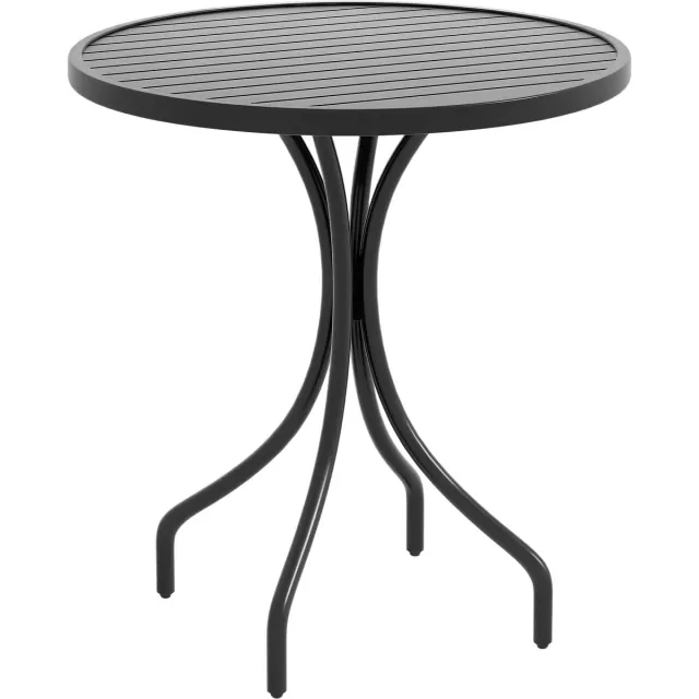 Outsunny bijzettafel voor op het terras - Staal - 66x66x71,5 cm - Zwart