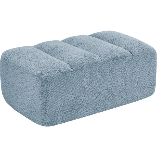 MUVANO Modulaire Poef - Ergonomische Voetenbank Voor Appartement - Frameless Hocker Met Schuimvulling - Brede Voetensteun - 104x61x45 cm - Woonkamer Blauw
