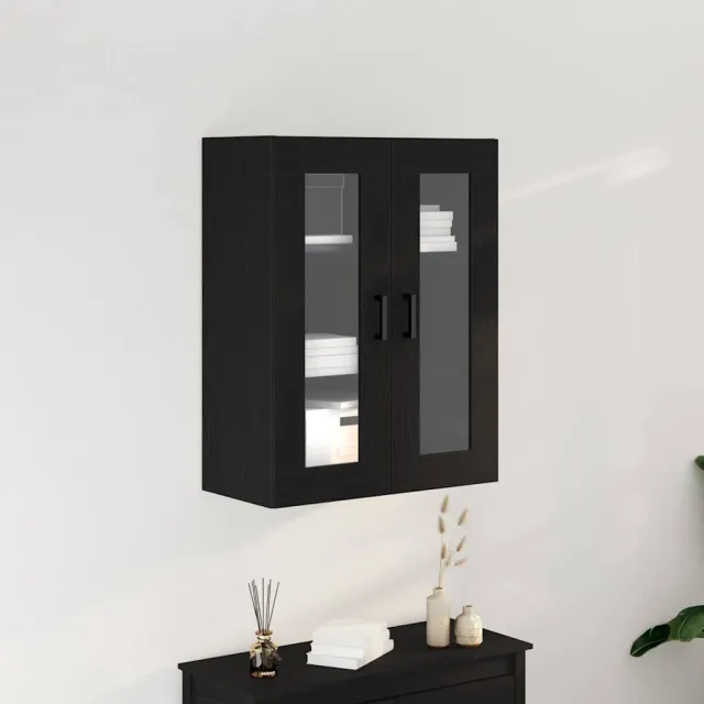vidaXL Wandkast Zwart Eiken 69,5 x 34 x 90 cm Bewerkt hout