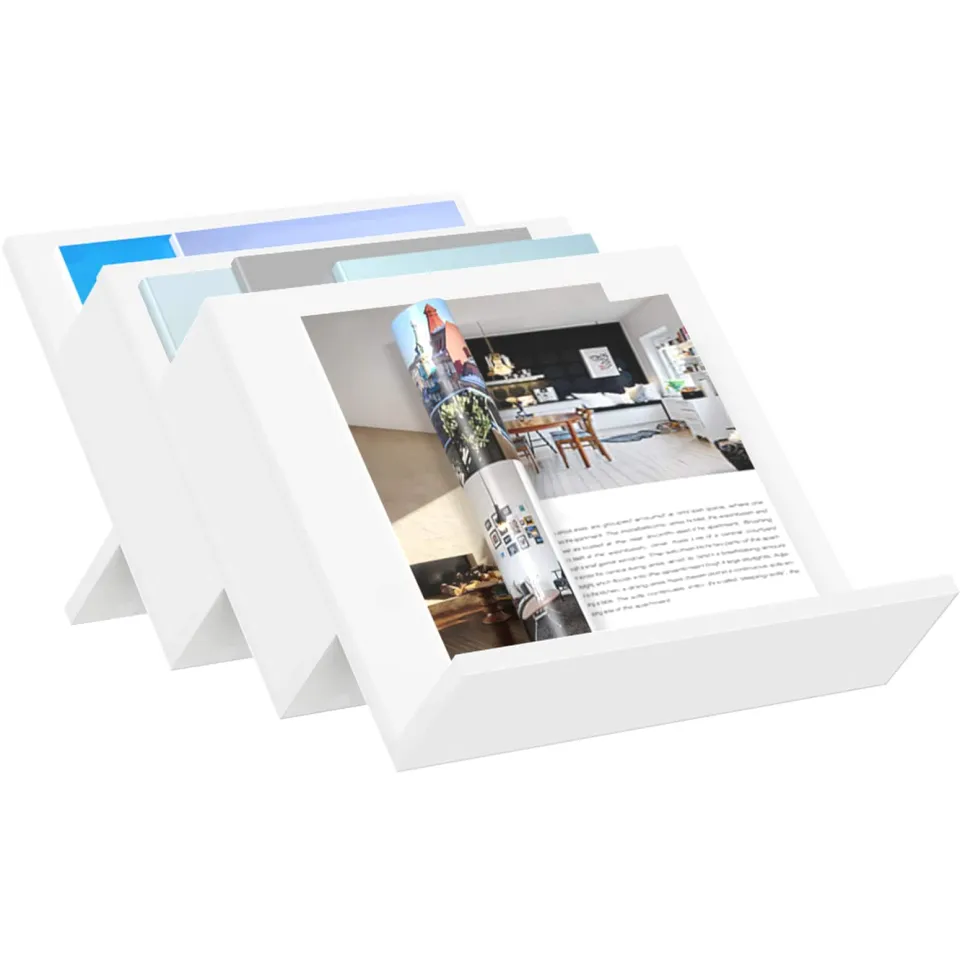 vidaXL Tijdschrift Rek met plank Wit 53 x 40 x 28,5 cm Bewerkt hout