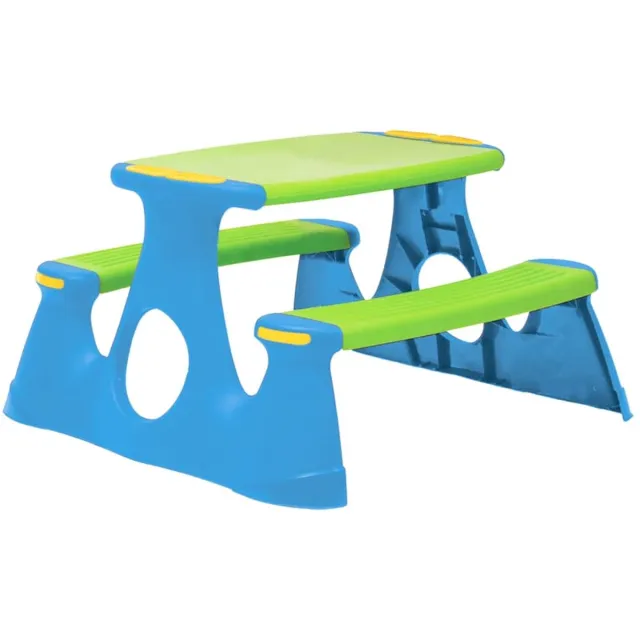 GranMaison Picknicktafel - Kinderen - Tuintafel - Multifunctionele Picknick tafel - Speeltafel - Geschikt voor Buiten - Blauw en groen