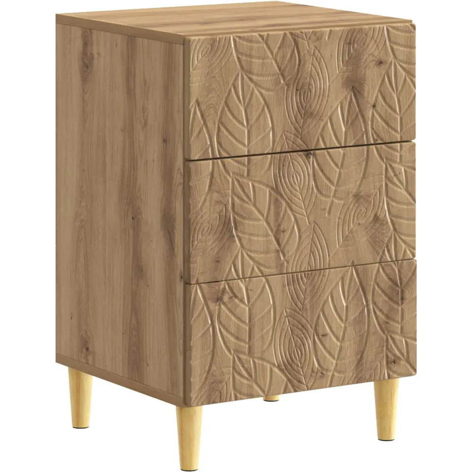 vidaXL Nachtkastje Artisanaal eiken 43 x 41 x 66,5 cm Bewerkt hout, foto 3