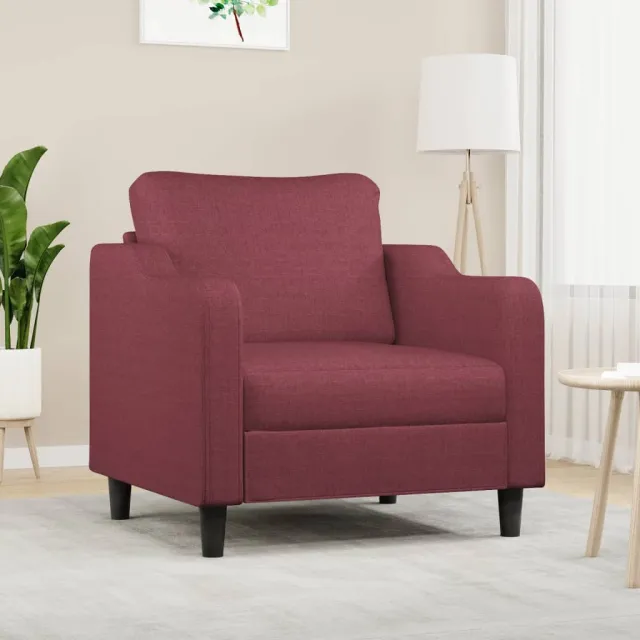 vidaXL Fauteuil 60 cm stof wijnrood