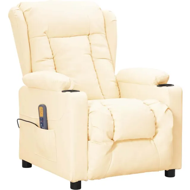 vidaXL Massagestoel kunstleer crèmekleurig