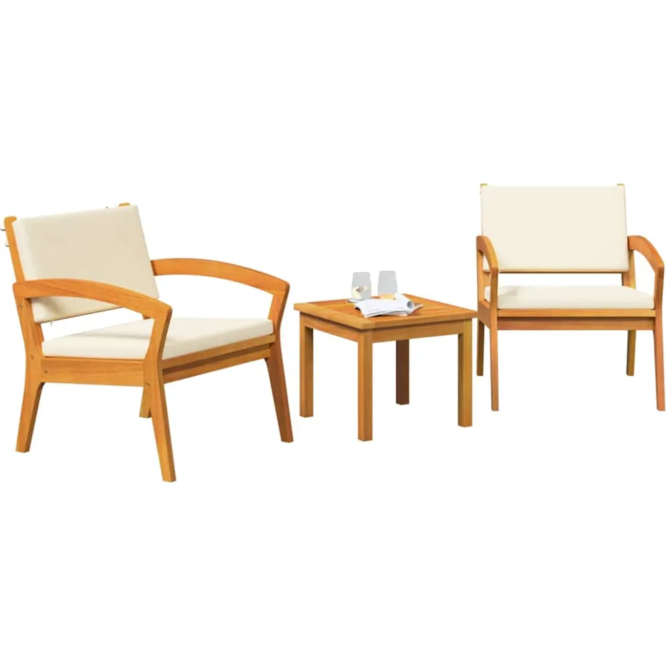 vidaXL Bistroset 3 st Bruin Polyester, foto 2