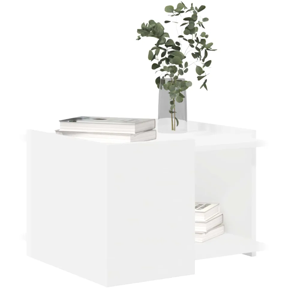 vidaXL Salontafel Wit 50,5 x 50 x 33 cm Bewerkt hout