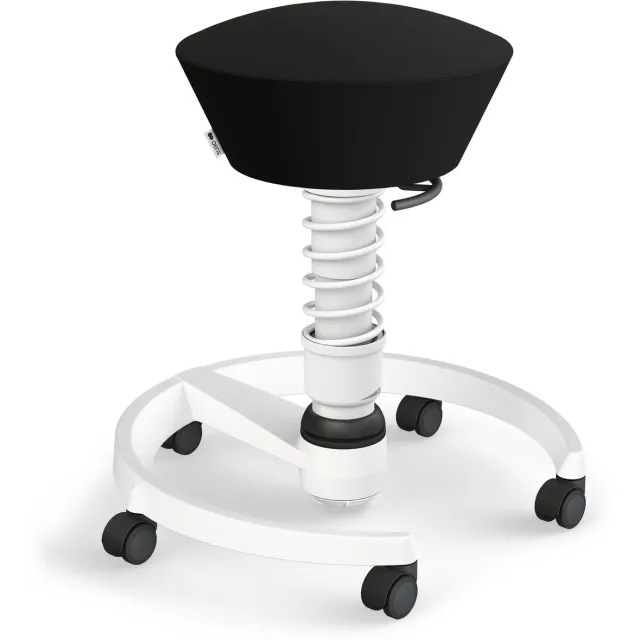 AERIS SWOPPER Light - ergonomische bureaustoel - harde wielen - wit onderstel - kunstleren Mediflex zitting zwart zwart-