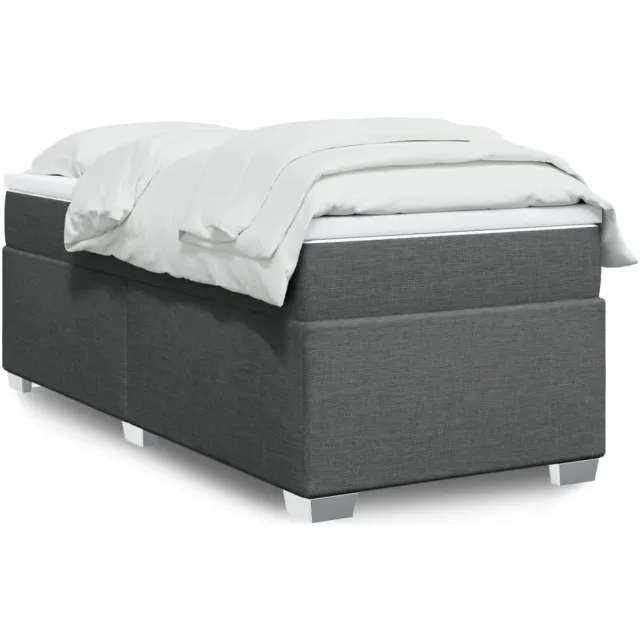 vidaXL Boxspring met matras stof donkergrijs 80x200 cm grijs
