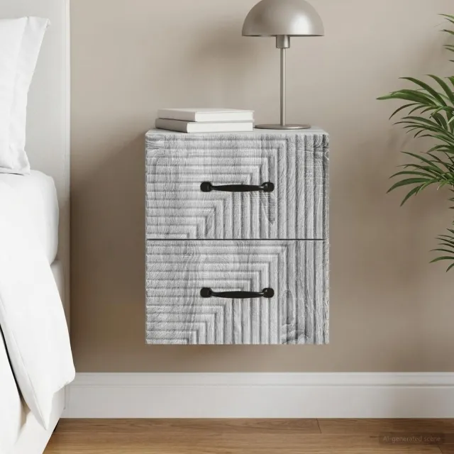 vidaXL Wandbeugel Bedkast Grijs sonoma 34,5 x 33 x 40 cm Bewerkt hout, foto 2