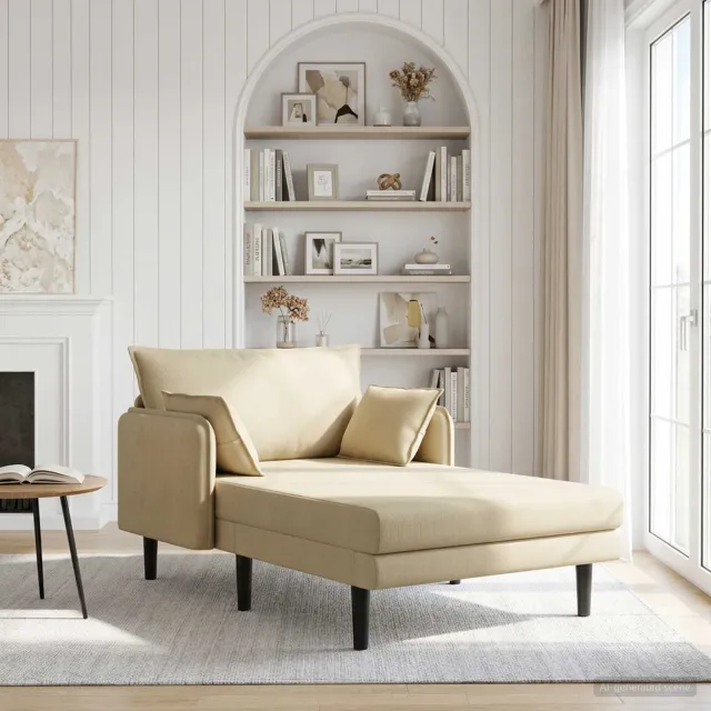vidaXL Grote chaise longue Grijs groen Katoenen stof Saliegroen