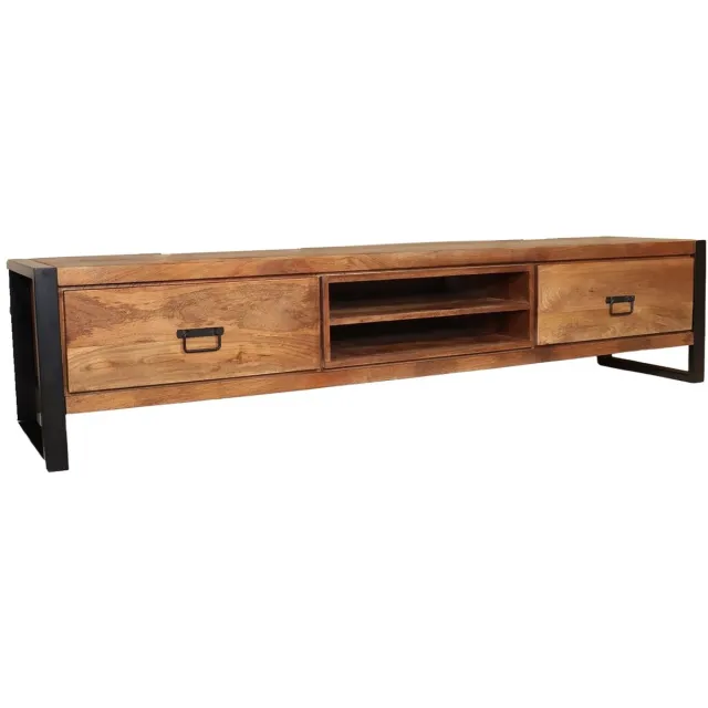 Lizzely Garden & Living Tv meubel bruin mangohout 200cm Avelyn tv kast duurzaam mango massief hout tv-meubel