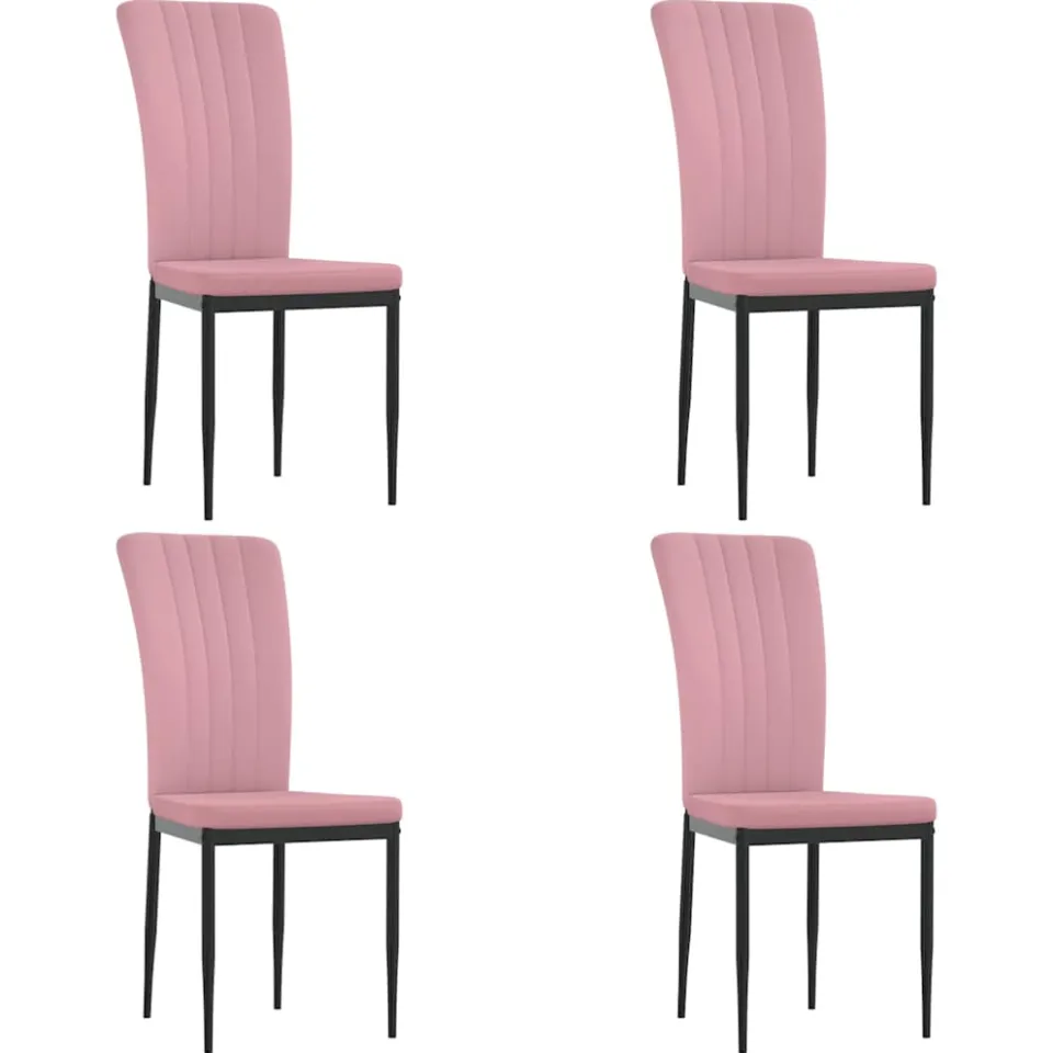 vidaXL Eetkamerstoelen 4 st fluweel roze
