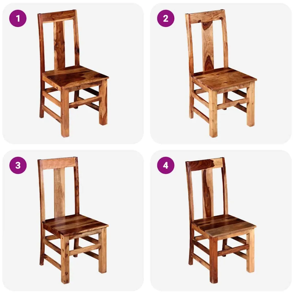 vidaXL Eetkamerstoelen 6 st massief hout bruin, foto 3