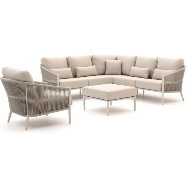 Bellagio tuinmeubelen Bellagio Mineo hoek loungeset 5-delig taupe