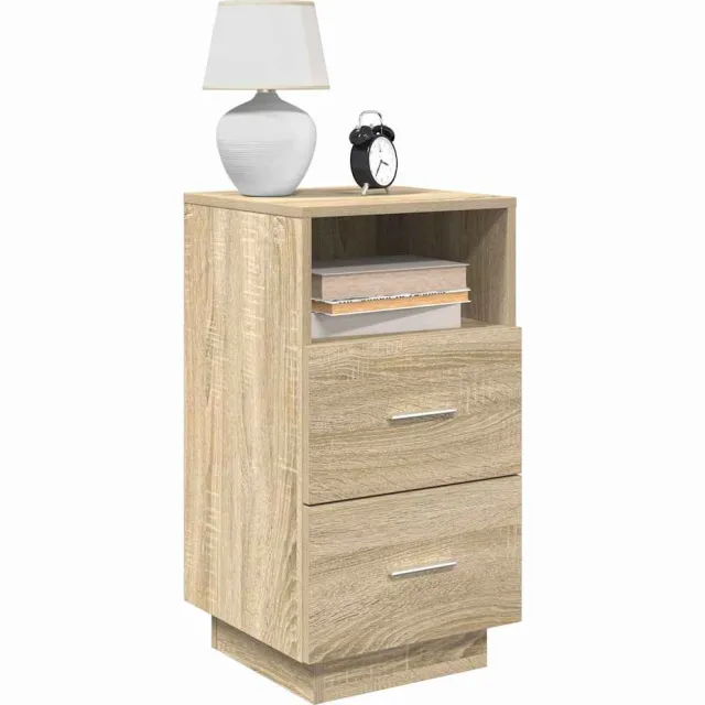 vidaXL Nachtkastje met 2 lades 36x36x68 cm sonoma eikenkleurig Bruin