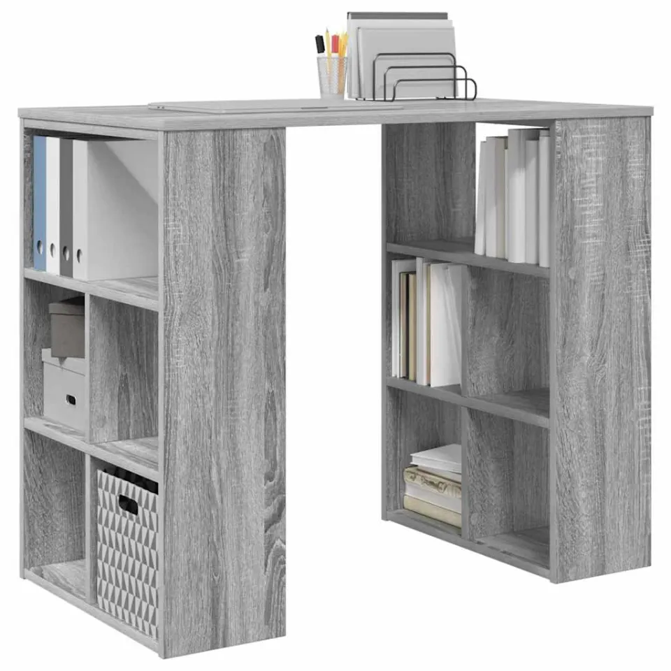 vidaXL Bureau Grijs Sonoma 90 x 50 x 75 cm Bewerkt hout