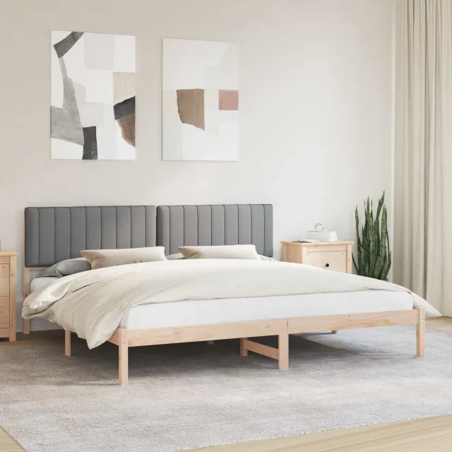vidaXL Bedframe met Gevoerd Hoofdgedeelte Lichtgrijs 200 x 200 cm