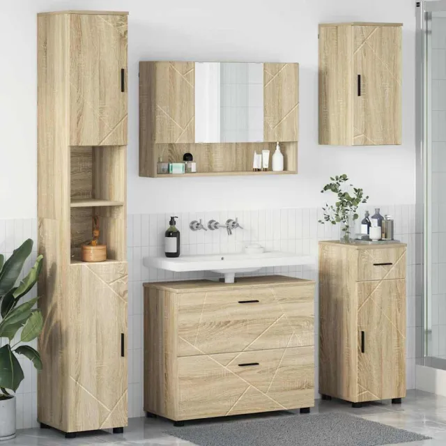 vidaXL Badkamermeubelset 5 st Sonoma Eiken 35 x 30 x 192 cm Bruin