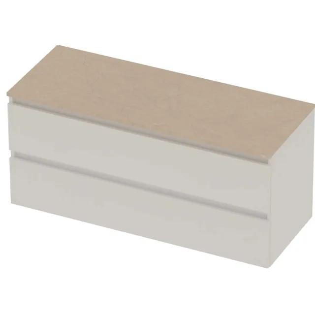 Basic-Line Deck 46 Badmeubelset Greeploos 120x46x58 cm D46SSEMW120 Mat White Sand Stone Beige