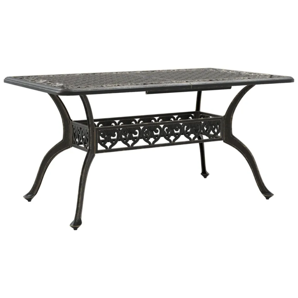 vidaXL Tuintafel 150x90x72 cm gietaluminium bronskleurig Bruin
