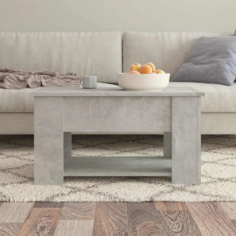 vidaXL Salontafel 79x49x41 cm bewerkt hout betongrijs grijs, foto 4