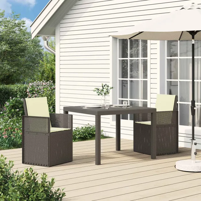 vidaXL Tuin eettafelset 3 st Lichtgrijs en Crème PP