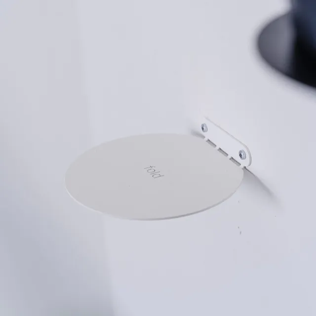 Befold plankje rond, 16cm, wit | minimalistisch, zwevend, onzichtbaar, stalen muur/wand plankjes voor plant, ornament of boek