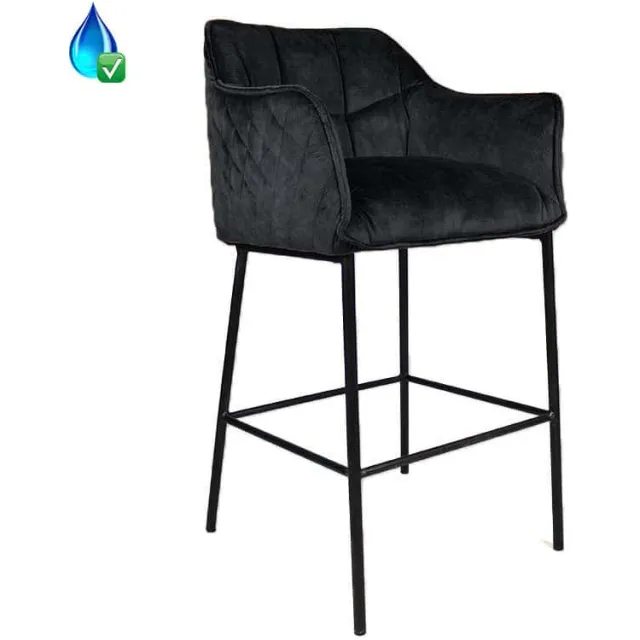 Barkruk Jayron antraciet velvet