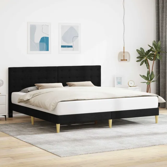 vidaXL Bedframe met hoofdeinde Zwart 180 x 200 cm Stof