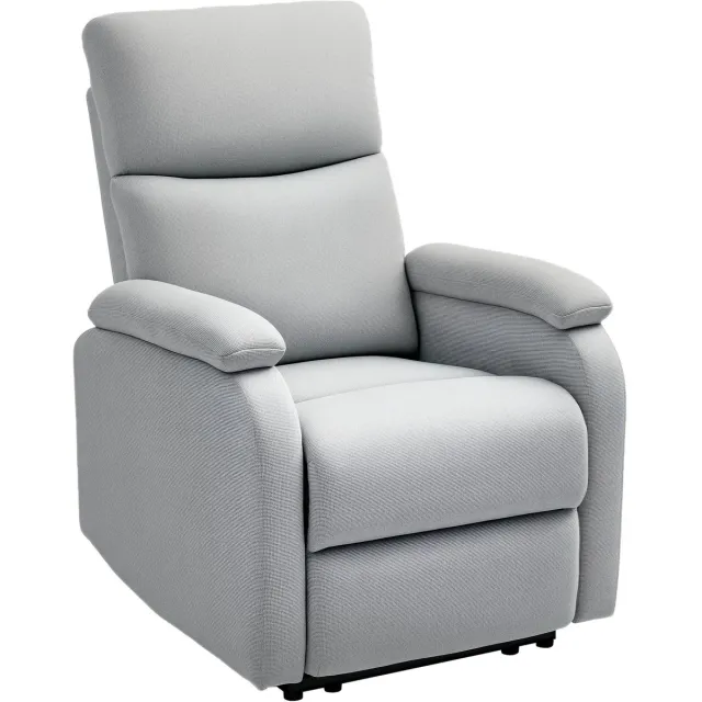 Homcom relaxfauteuil verstelbare rugleuning voetensteun - Relaxstoel - Tv-fauteuil - Grijs