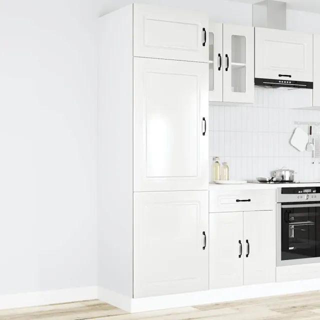 vidaXL Keukenkast Kalmar bewerkt hout hoogglans wit