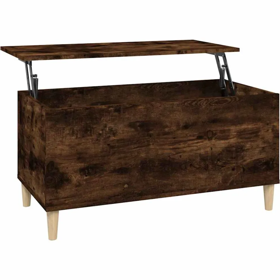 vidaXL Salontafel 90x44,5x45 cm bewerkt hout gerookt eikenkleurig Bruin