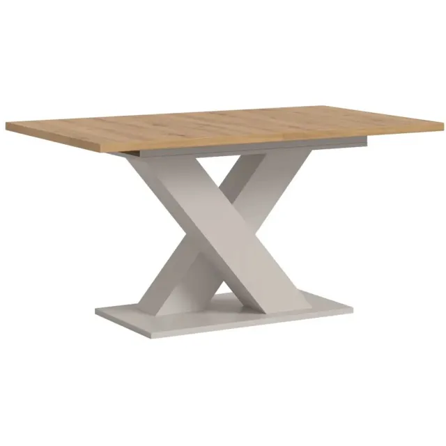 Furnilux Moderne eettafel met X-poot - Elegante artisan look in kasjmier - 150 cm breed Beige