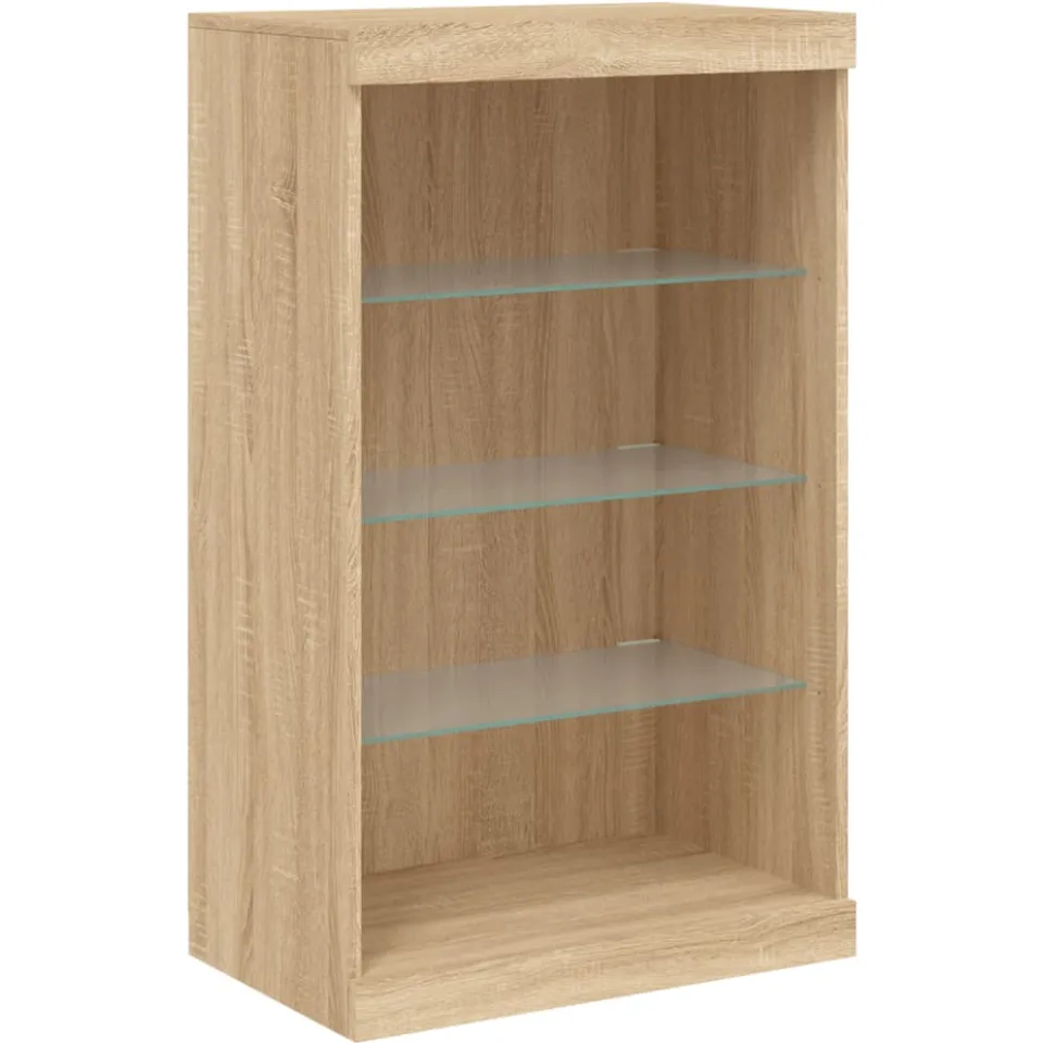 vidaXL Dressoir met LED-verlichting 60,5x37x100 cm sonoma eikenkleurig Bruin