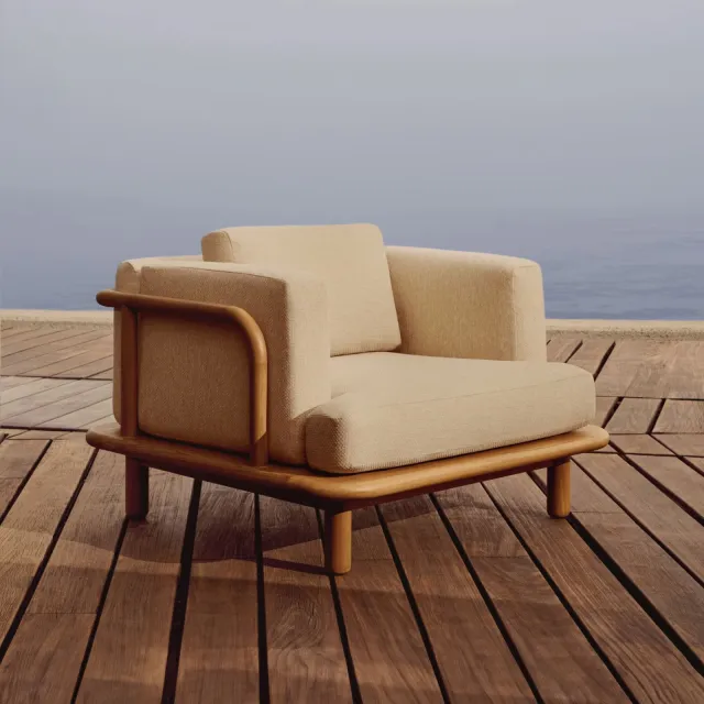 Kave Home Turqueta fauteuil teakhout teak, foto 2