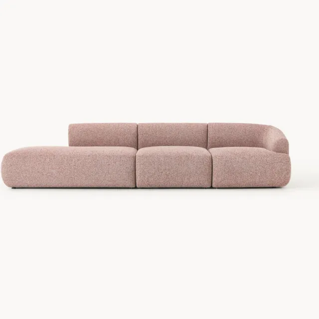 Westwing Collection Modulaire XL bouclé poef Sofia Wijnrood