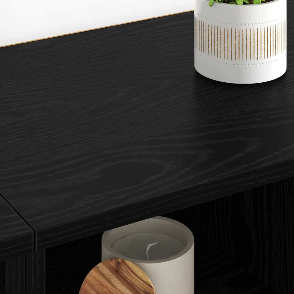 vidaXL Dressoirs 2 st Zwart Eiken 60 x 35 x 70 cm Bewerkt hout, foto 4