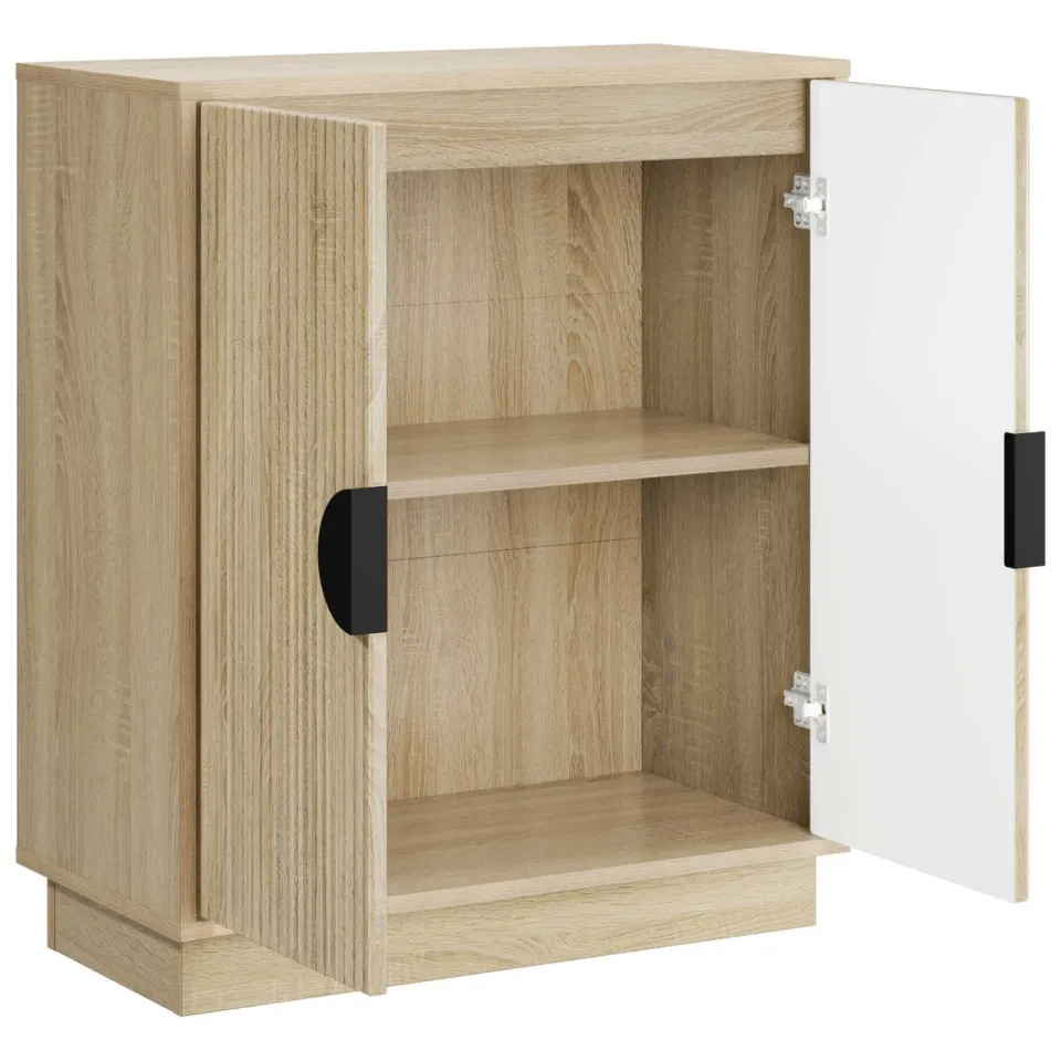 vidaXL Dressoir VENRAY Sonoma Eiken 66 x 33 x 77,5 cm Bewerkt hout Bruin