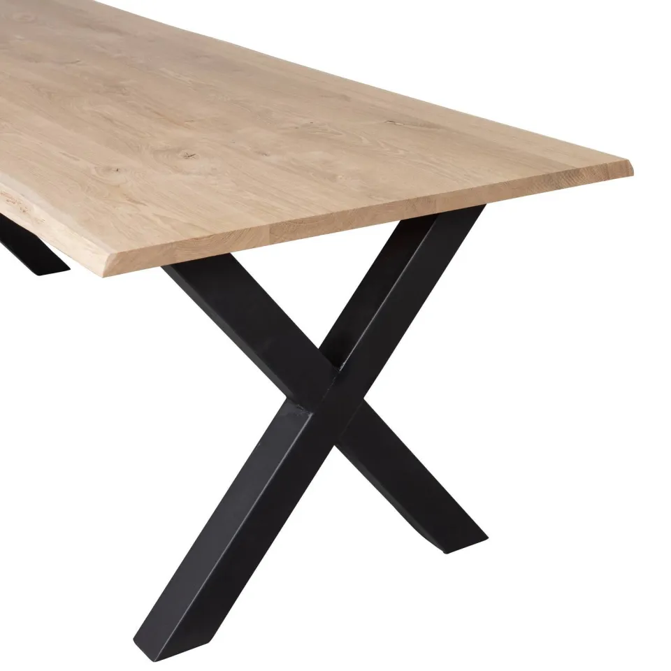 WOOOD Tablo Boomstam Tafel met U-poot - Eiken - 75x180x90, foto 2