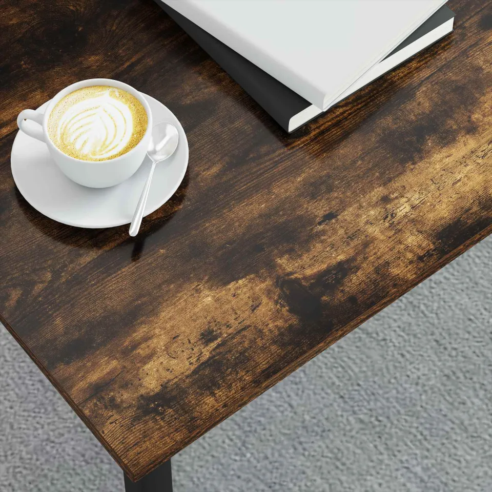 vidaXL Salontafel Rook Eik 100 x 50 x 45 cm Bewerkt hout grijs, foto 4