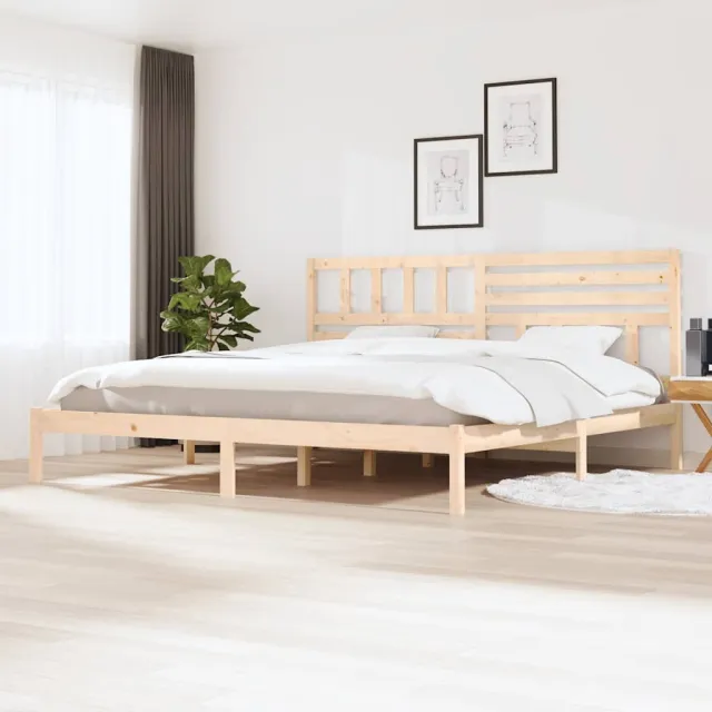 vidaXL Bedframe zonder matras massief grenenhout 180x200 cm Bruin