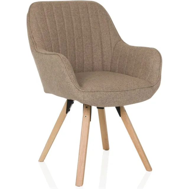 hjh LIVING Bezoekersstoel / Eetkamerstoel SCANDI SOFT stof beige hjh LIVING