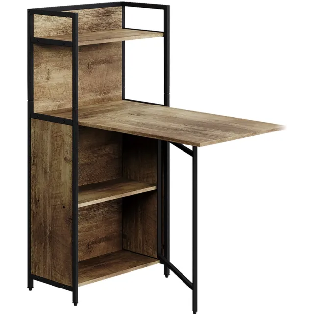 Vicco Bureau Savio, Eiken rustiek, 30-100 x 57 cm met opklapbaar tafelblad