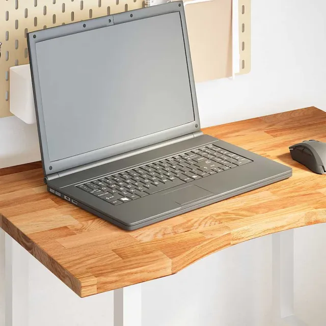 vidaXL Bureaublad rechthoekig 80x50x2,5cm massief eikenhout lichtbruin