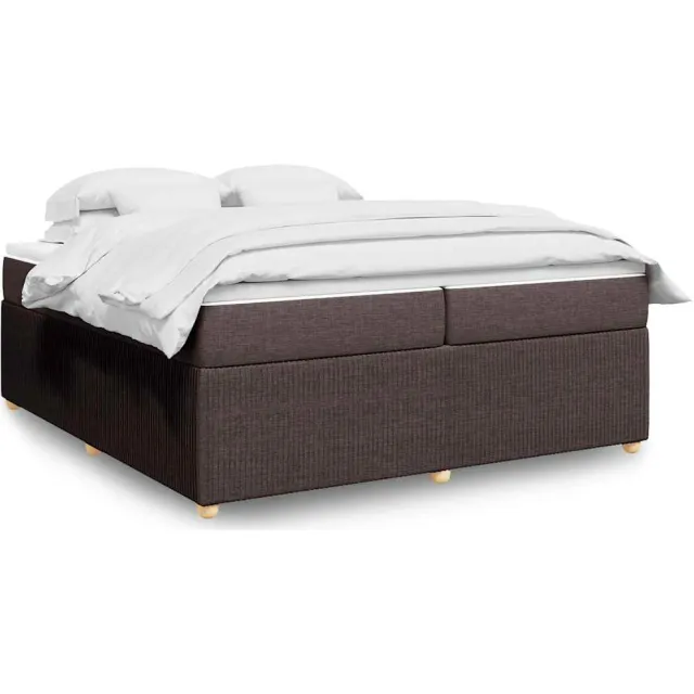 vidaXL Boxspring met matras stof donkerbruin 200x200 cm bruin