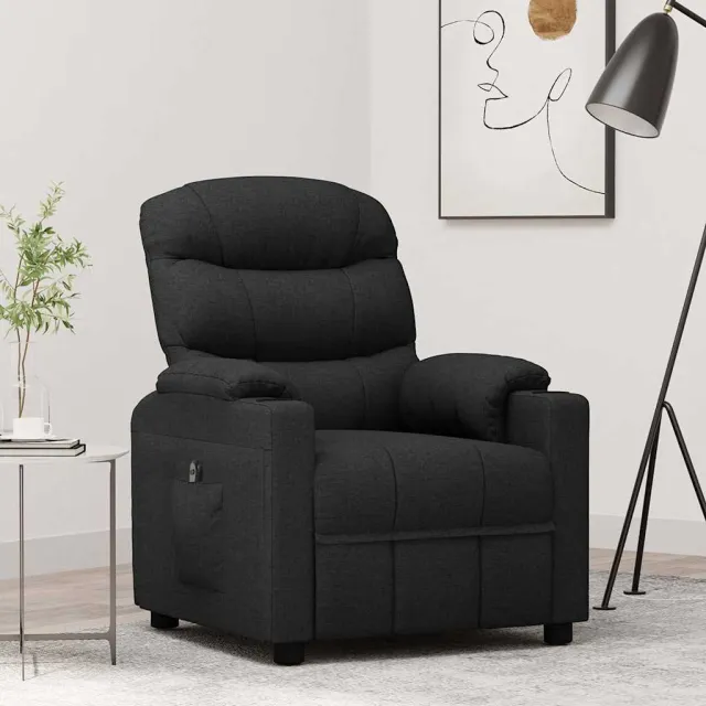 vidaXL Fauteuil verstelbaar elektrisch stof zwart