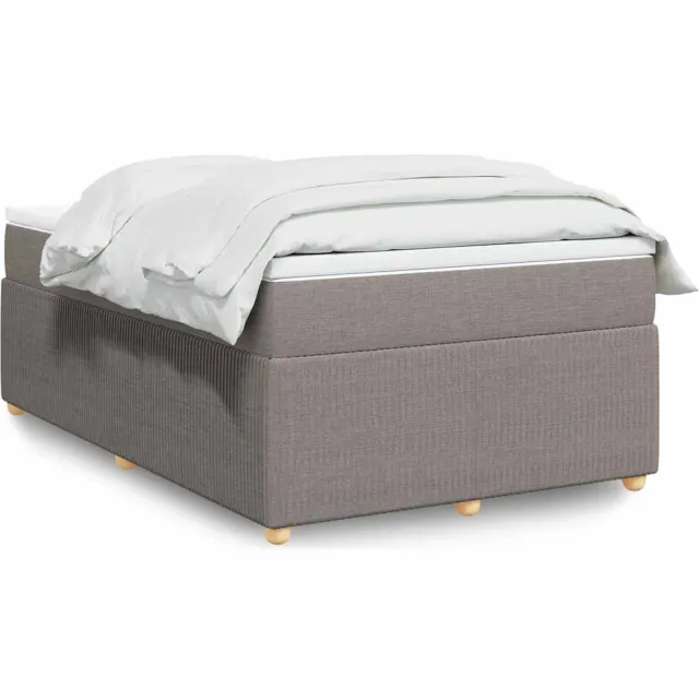 vidaXL Boxspring met matras stof taupe 120x190 cm