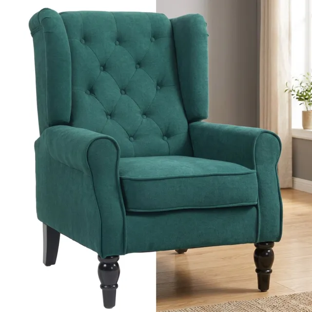 GranMaison Fauteuil - Relaxstoel - Relaxfauteuil - Stoel - Met armleuning - Voor één Persoon - Donkergroen