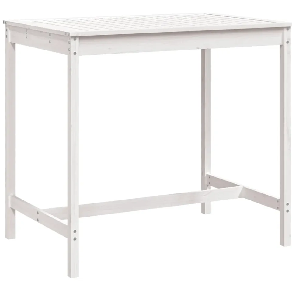 vidaXL Tuintafel 121x82,5x110 cm massief grenenhout wit, foto 4